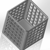 Square pen cup with rectangular holes - Thumbnail 2