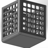 Square pen cup with rectangular holes - Thumbnail 3