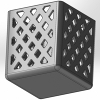 Square pen cup with X grid - Thumbnail 3