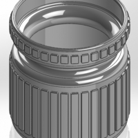 A round pencil cup as a vase with rectangular patterns - Thumbnail 1