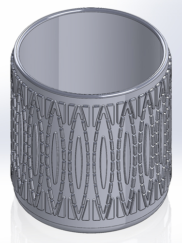 Round pen cup with unusual circular patterns 3D Print 551160