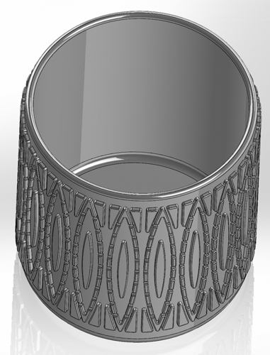 Round pen cup with unusual circular patterns 3D Print 551161