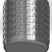 Round pen cup with English alphabet - Thumbnail 1
