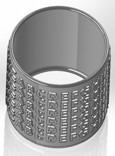 Round pen cup with English alphabet 3D Print 551165