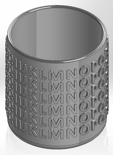 Round pen cup with English alphabet 3D Print 551166