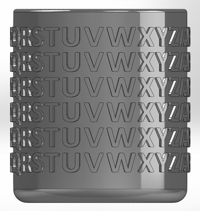 Round pen cup with English alphabet