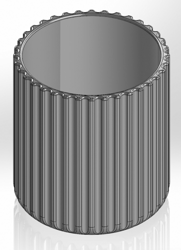 Round pen cup with rectilinear circular slots 3D Print 551224