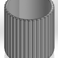 Round pen cup with rectilinear circular slots - Thumbnail 1