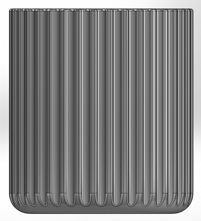 Round pen cup with rectilinear circular slots