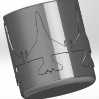 Round pencil case with five silhouettes of the F-16 aircraft - Thumbnail 2