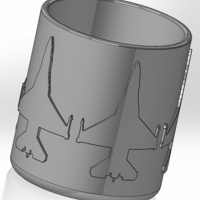 Round pencil case with five silhouettes of the F-16 aircraft - Thumbnail 3