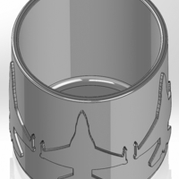 Round pencil case with five silhouettes of the F-16 aircraft - Thumbnail 4