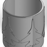 Round pen cup with five Su-35 silhouettes - Thumbnail 1