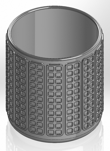 Round pen cup with rectangular and square patterns 3D Print 551426