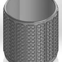 Round pen cup with rectangular and square patterns - Thumbnail 1