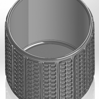 Round pen cup with rectangular and square patterns - Thumbnail 2