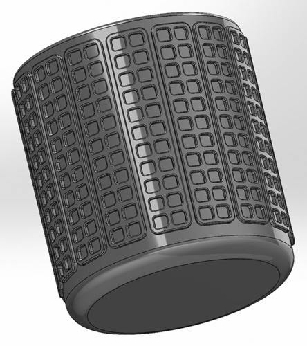 Round pen cup with rectangular and square patterns 3D Print 551428