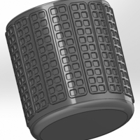 Round pen cup with rectangular and square patterns - Thumbnail 3