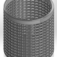 Round pen cup with rectangular holes - Thumbnail 1