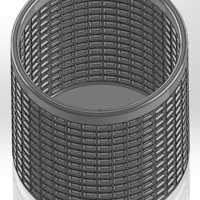 Round pen cup with rectangular holes - Thumbnail 2