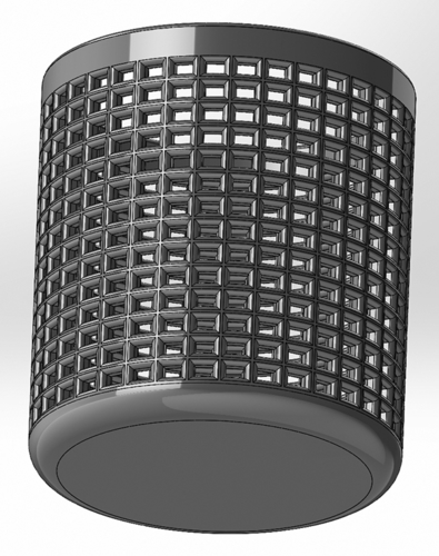 Round pen cup with rectangular holes