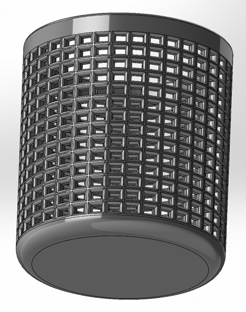 Round pen cup with rectangular holes