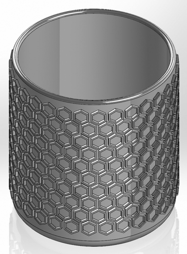 Round pen cup with flattened hexagons 3D Print 551442