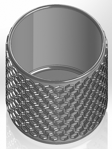 Round pen cup with flattened hexagons 3D Print 551443