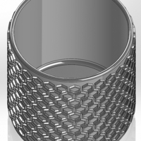 Round pen cup with flattened hexagons - Thumbnail 2