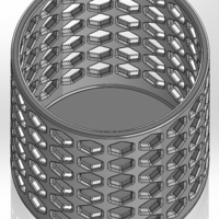 Round pen cup with hexagonal slots - Thumbnail 2