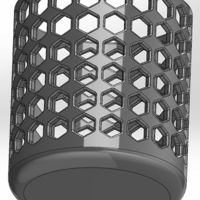 Round pen cup with hexagonal slots - Thumbnail 3