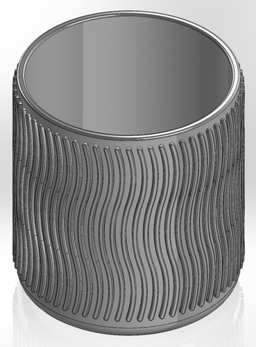 Round pen cup with spiral ridges 3D Print 551450