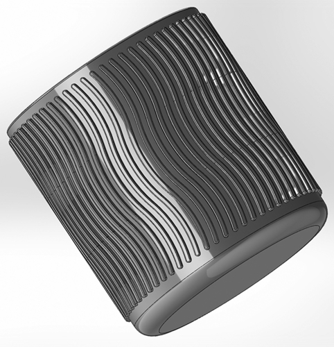 Round pen cup with spiral ridges 3D Print 551452