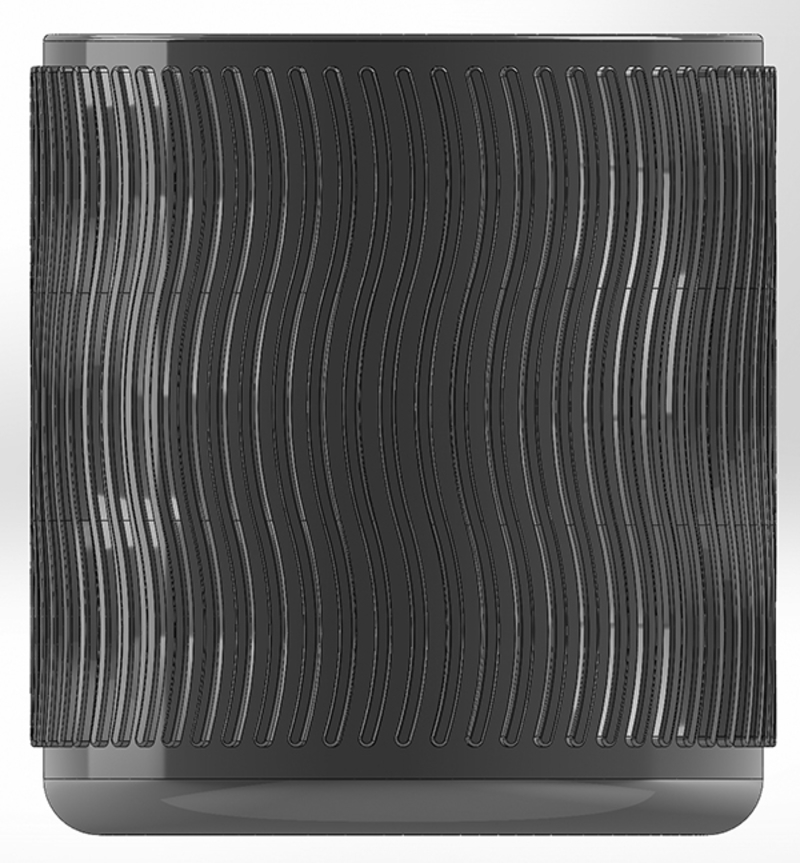 Round pen cup with spiral ridges