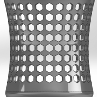 Round recessed pencil cup like a vase with hexagonal slots - Thumbnail 3