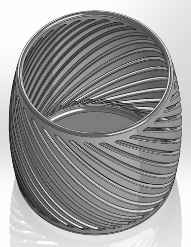  A round bulging pencil cup like a vase with rectangular slits