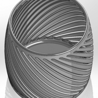  A round bulging pencil cup like a vase with rectangular slits - Thumbnail 4