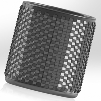 Round pen cup with flattened triangular prisms - Thumbnail 3