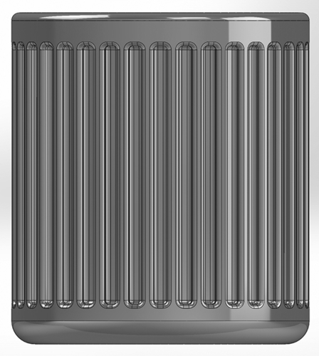 Round pen cup with shortened vertical slits