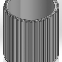 A round pencil cup with vertical slits and a softer bottom - Thumbnail 1