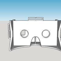 Small Google cardboard for Galaxy S5 W/Head strap mounts and USB port  3D Printing 55200