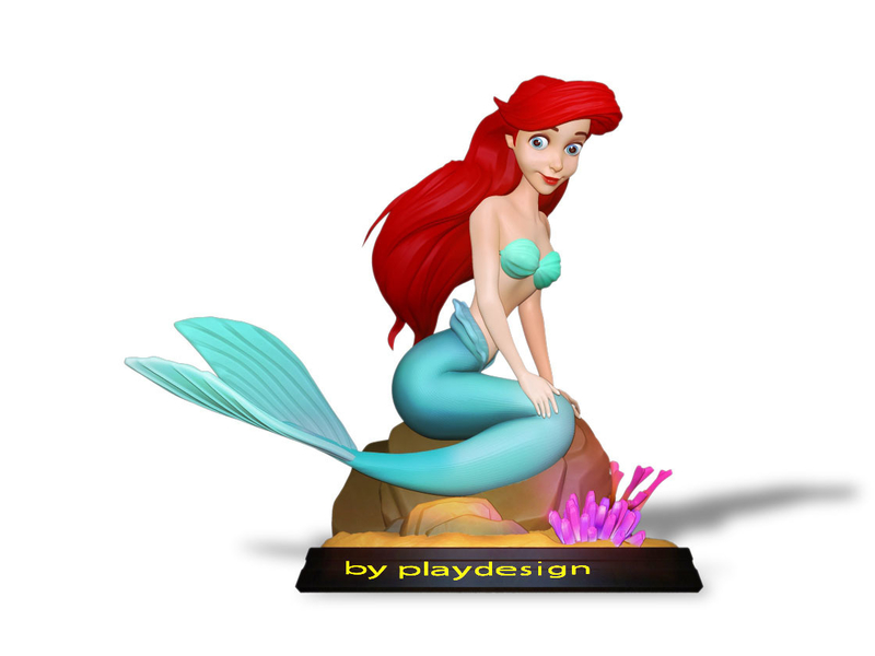 LITTLE MERMAID STATUE PRINCESS 3D PRINT