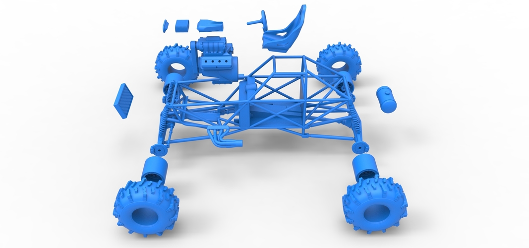 Mud dragster Base Version 2 Scale 1:25 3D Print 552096