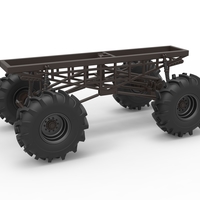 Small Chassis of Redneck Rave Mud truck 1:25 3D Printing 552177