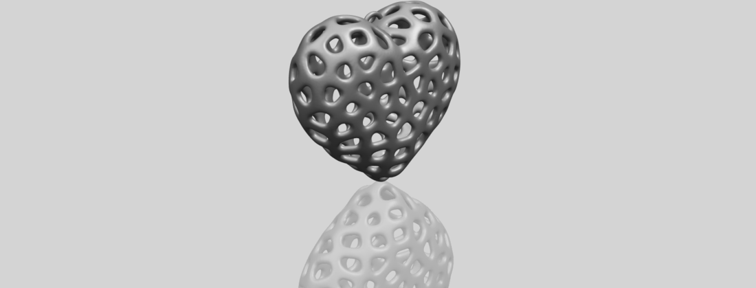 Necklaces -Voronoi Heart 3D Print 552380