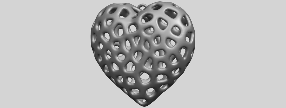 Necklaces -Voronoi Heart 3D Print 552382