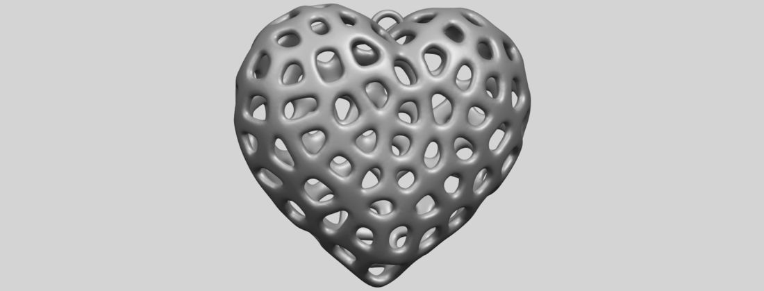 Necklaces -Voronoi Heart 3D Print 552386