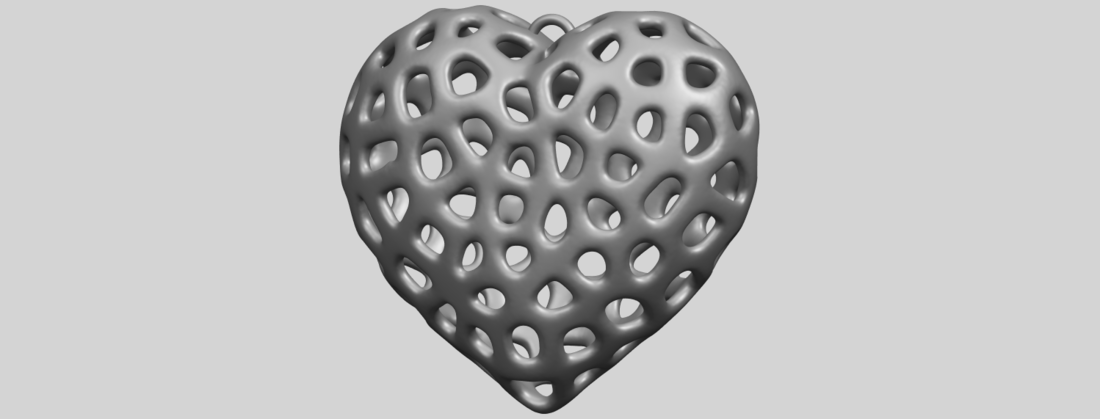 Necklaces -Voronoi Heart 3D Print 552387