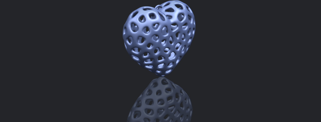 Necklaces -Voronoi Heart 3D Print 552390