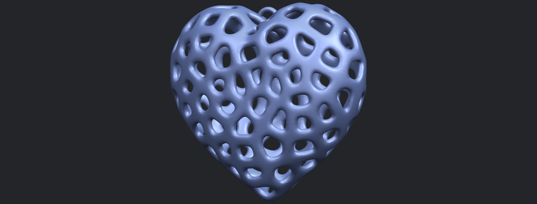 Necklaces -Voronoi Heart 3D Print 552392